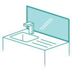 Back painted glass icon